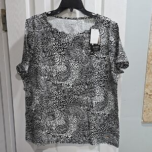 Jones New York Black and White Top